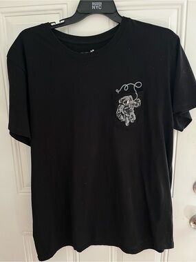 Buzz Aldrin men’s 2Xl short sleeve black T-shirt/ single front pocket